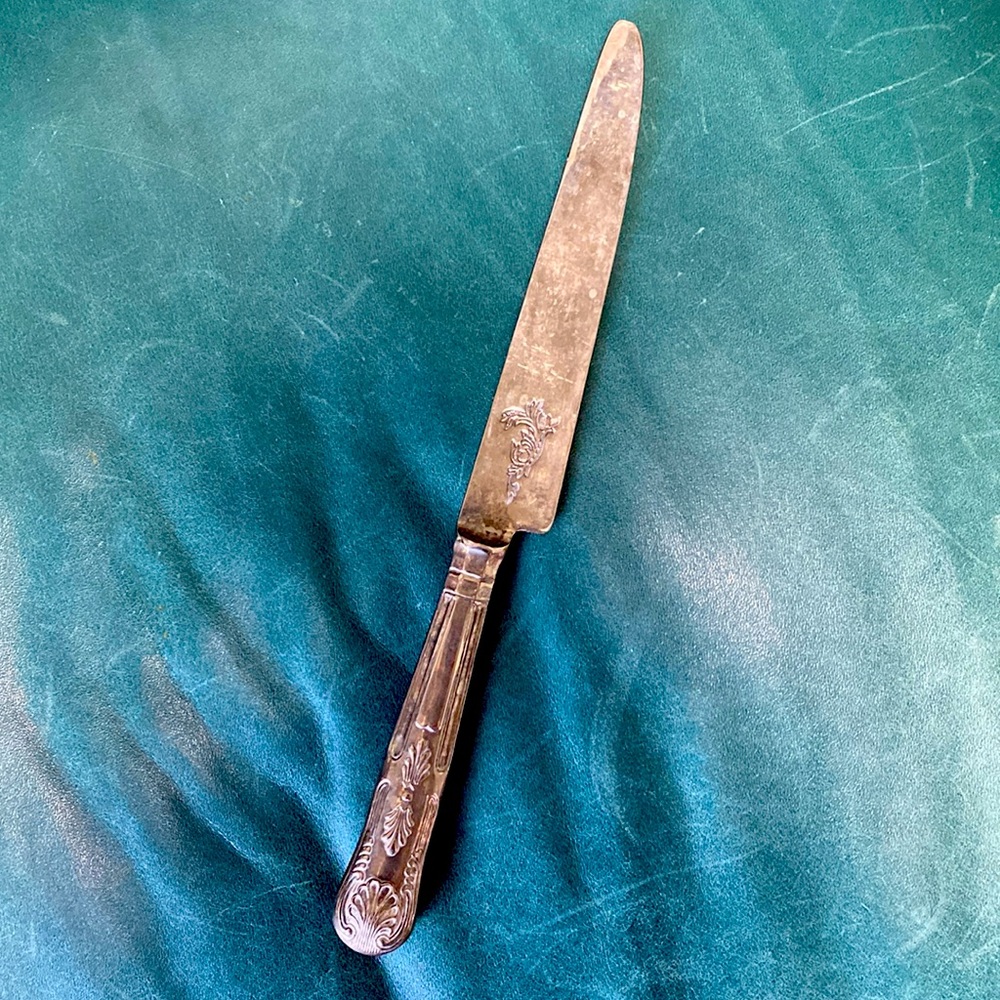 Antique silver plated cake cutting knife